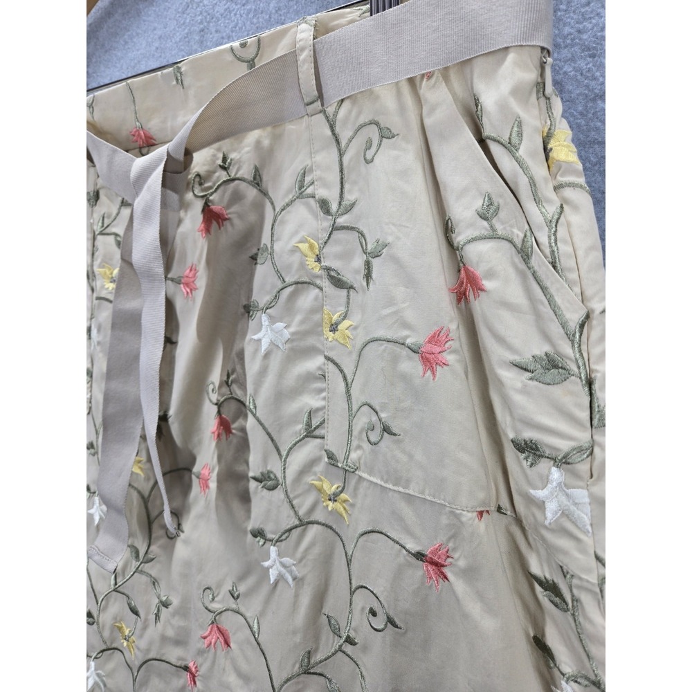 ORVIS Women 100%Cotton A-line Floral Embroidered Button Skirt Cottagecore 18 - Picture 3 of 8